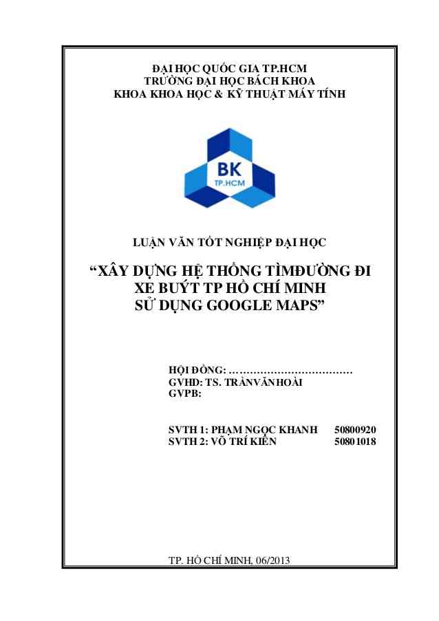 Luận văn về đồ án vận tải hành khách công cộng bằng xe bus- trường giao thông vận tải