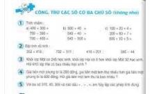 Hướng dẫn giải bài tập Toán lớp 3: Cộng, trừ các số có 3 chữ số (không nhớ)