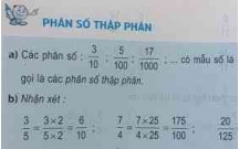 Giải bài tập toán lớp 5; Phân số thập phân (Toán 5)