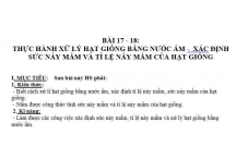 CÔNG NGHỆ : XỬ LÝ HẠT GIỐNG