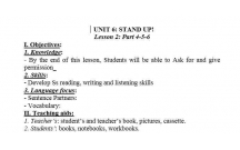 TIẾNG ANH 3 : ĐỨNG LÊN - STAND UP! LESSON 4