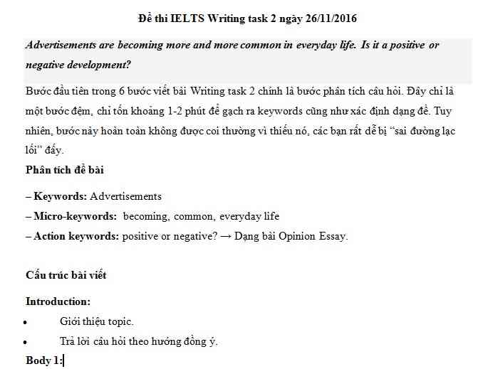 IELTS Writing task 2 - chủ đề chủ đề Advertisements