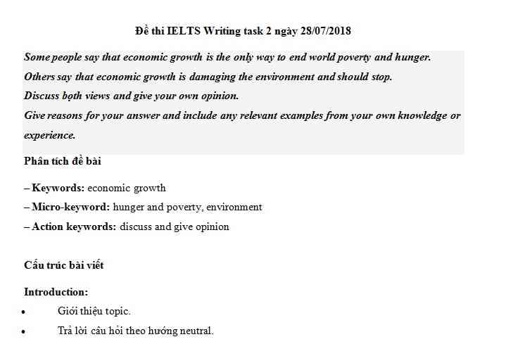 IELTS Writing task 2 - chủ đề chủ đề economic
