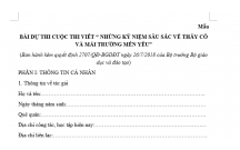 BÀI DỰ THI CUỘC THI VIẾT “ NHỮNG KỶ NIỆM SÂU SẮC VỀ THẦY CÔ VÀ MÁI TRƯỜNG MẾN YÊU”