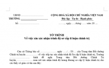 TỜ TRÌNH Về việc xin xác nhận trình độ sơ cấp lí luận chính trị
