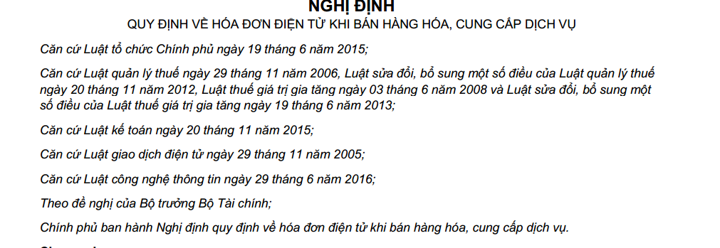 HÓA ĐƠN ĐIỆN TỬ 2018