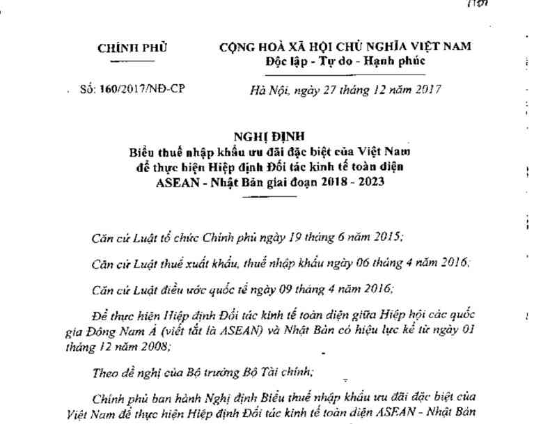 Nghị định 160/2017/NĐ-CP