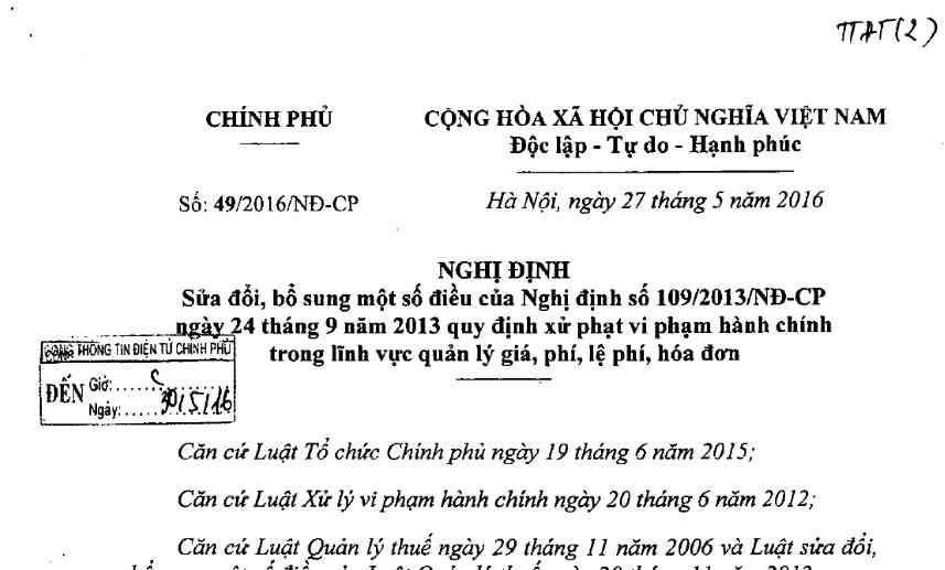 Nghị định 49/2016/NĐ-CP