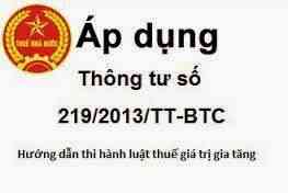 Thông tư số 219/2013/TT-BTC ngày 31/12/2013 về thuế GTGT