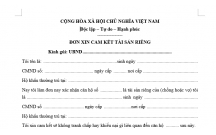 VĂN BẢN CAM KẾT TÀN SẢN RIÊNG HOÀN CHỈNH