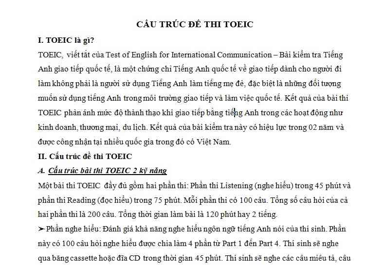 TOEIC là gì?  Tìm hiểu về bài thi TOEIC
