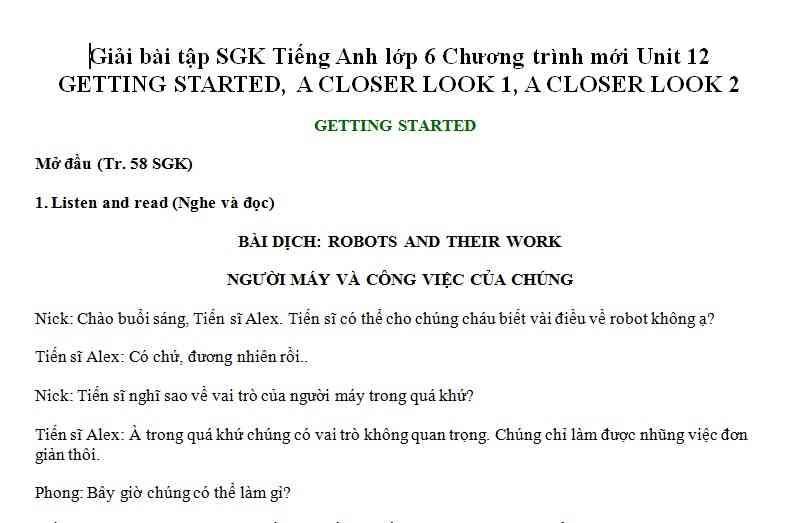 Hướng dẫn GBT tiếng Anh lớp 10 bài số 7