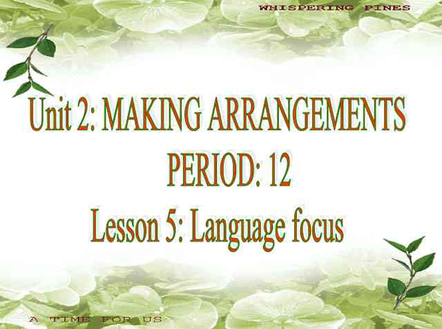 Bài giảng Tiếng Anh 8 Unit 2 - Making arrangements