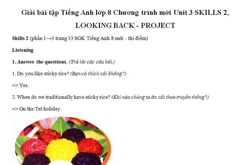 Hướng dẫn GBT Tiếng Anh lớp 8 bài số 3.3 trang 33