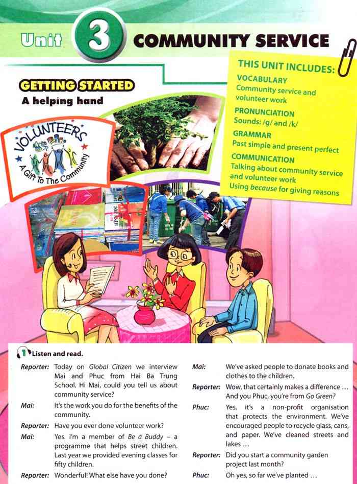 Tiếng Anh lớp 7 mới Unit 3 - Community service