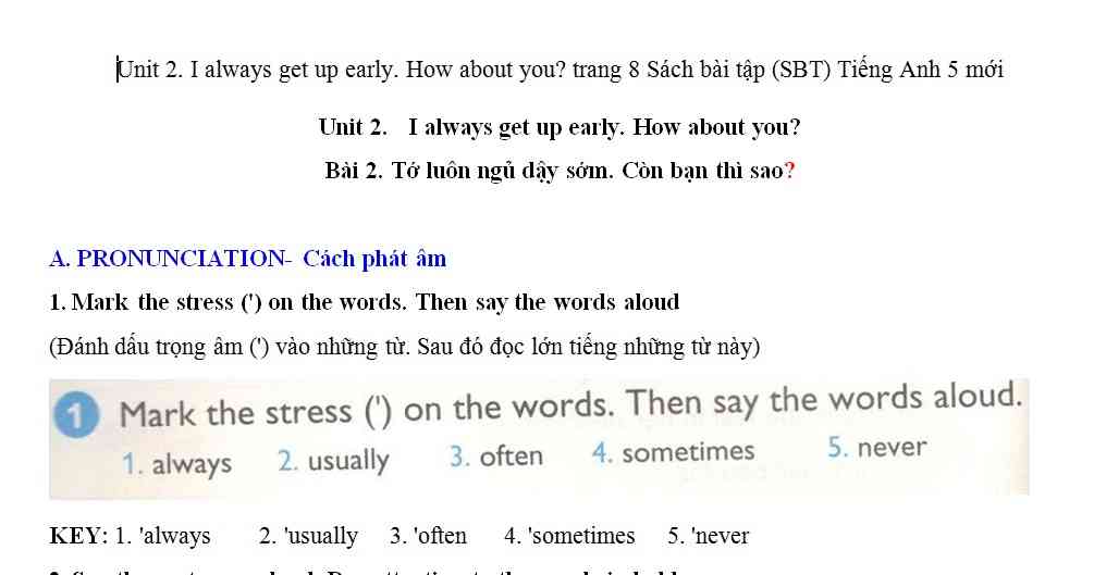 Hướng dẫn GBT trong sách bài tập tiếng Anh lớp 5 bài số 2