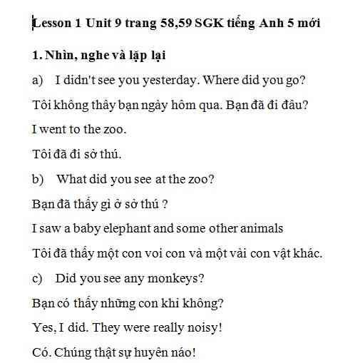 Hướng dẫn GBT trong sách bài tập tiếng Anh lớp 5 bài số 9