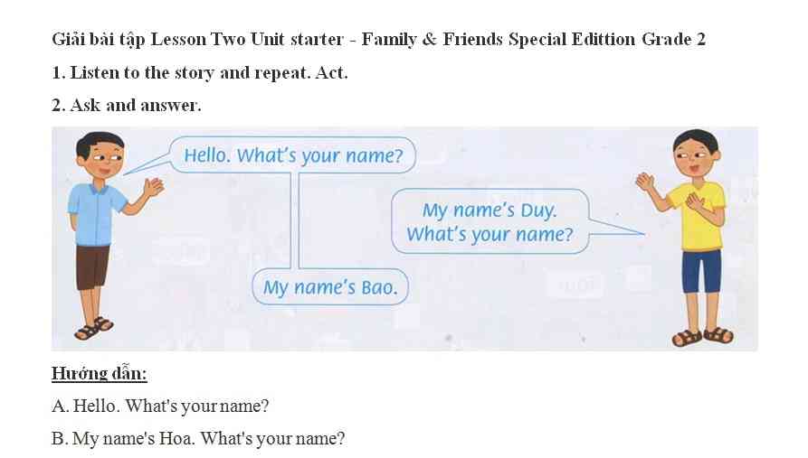 Hướng dẫn GBT Tiếng Anh lớp 2 bài mở đầu - L2