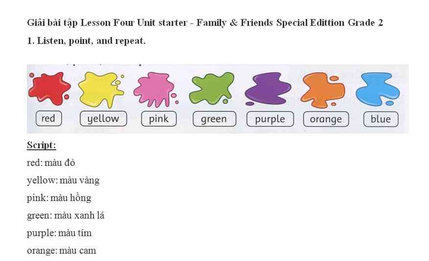 Hướng dẫn GBT Tiếng Anh lớp 2 bài mở đầu - L4